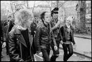 Punks on the Sid Vicious Memorial March, February 1980.