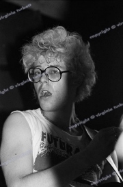 Adam Clayton of U2 onstage in Belgium 1980.